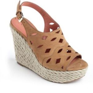 Via Spiga Katrina Women’s Tan Platform Wedge Sandals 8.5